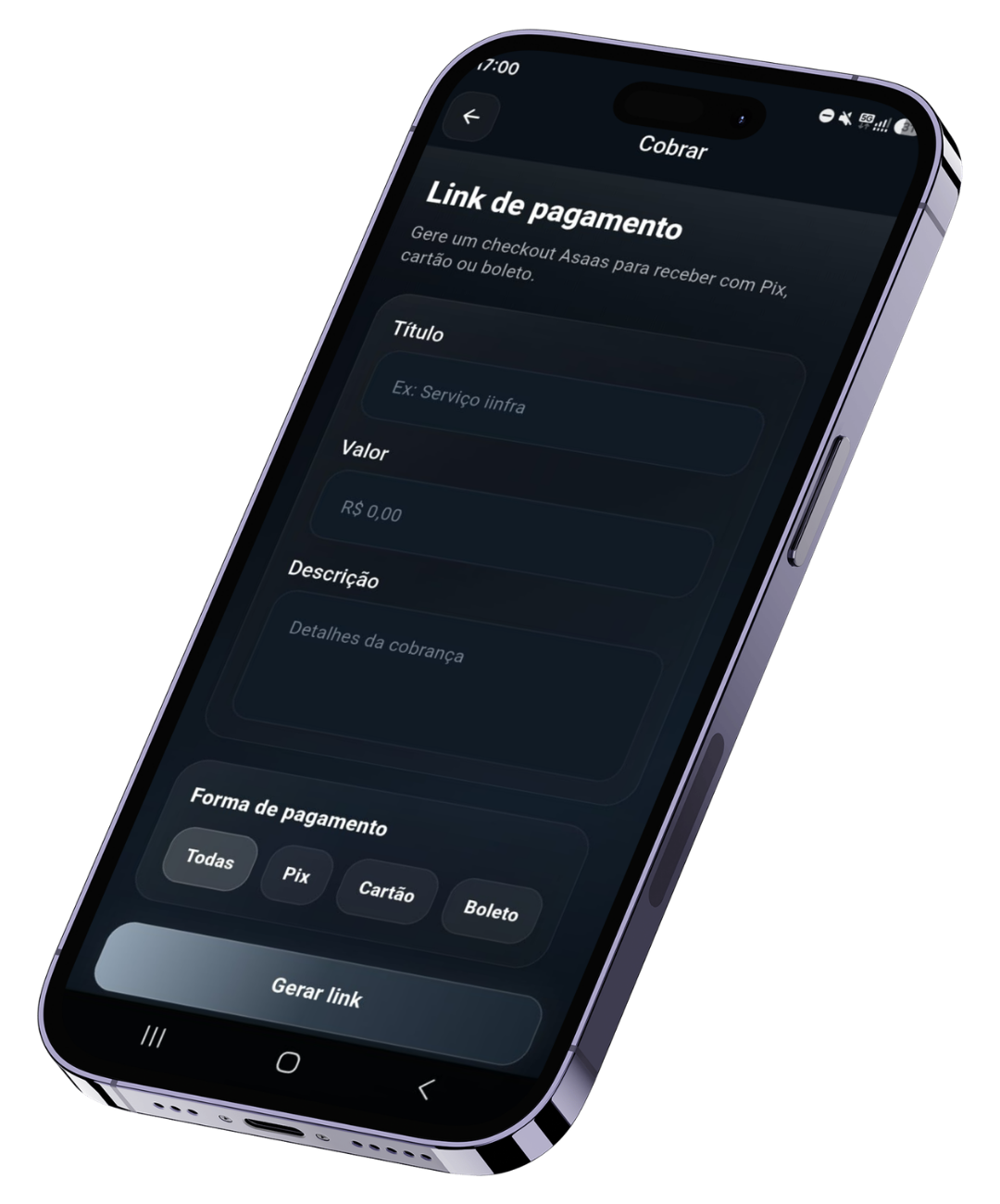 Tela do app IINFRA - Gestão
